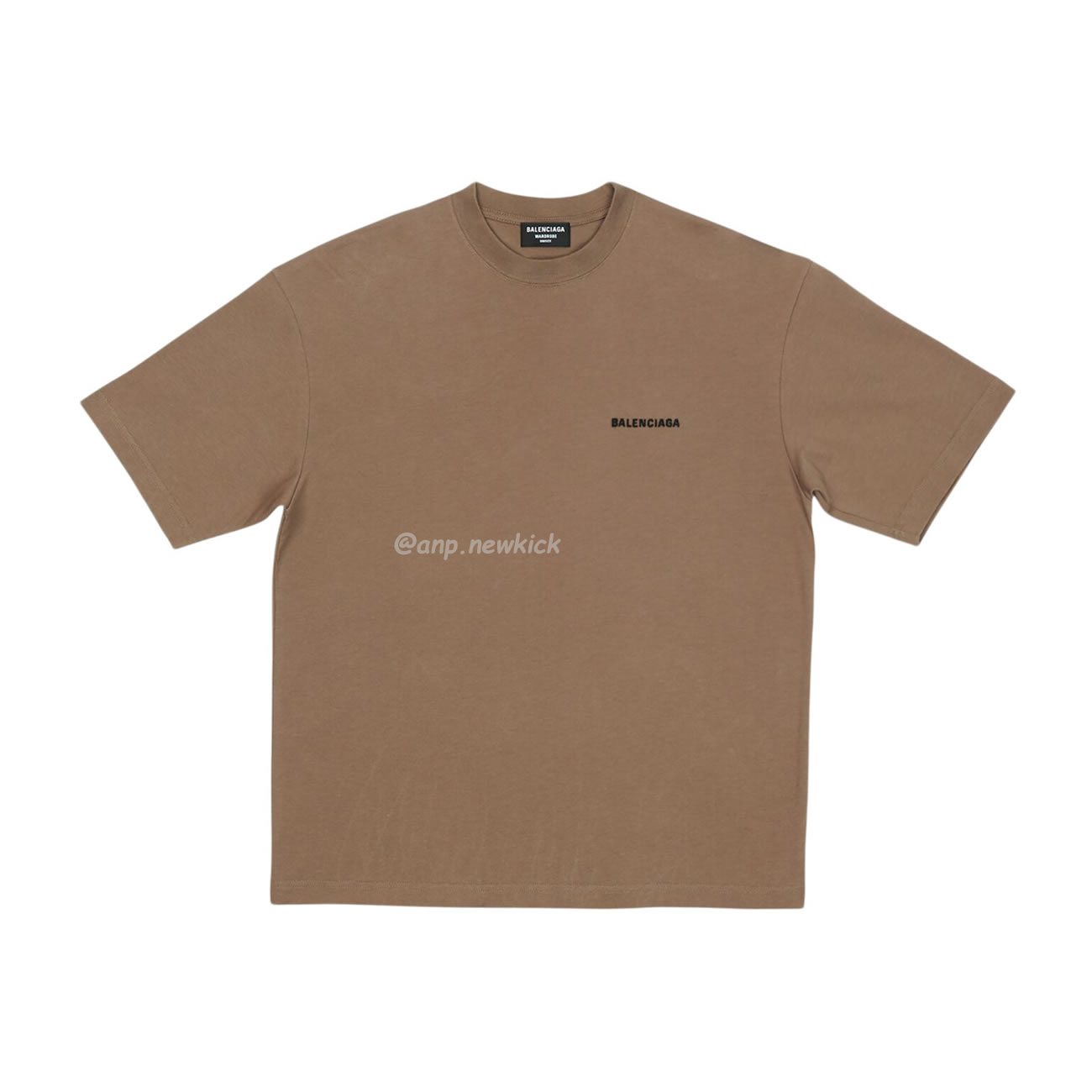 Balenciaga Back Logo Regular Fit Vintage T Shirt Dark Beige Black - newkick.app